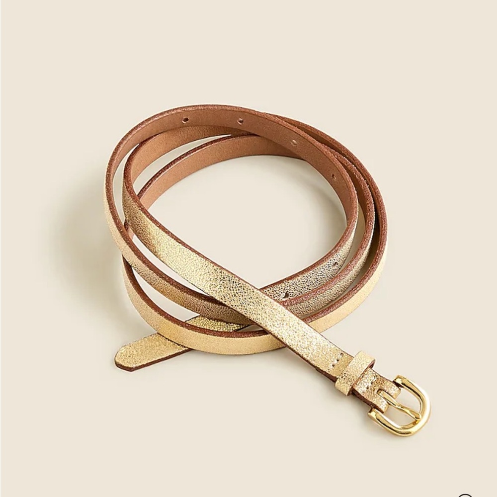 J. Crew gold leather belt EUC, Size L